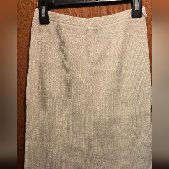 Judy Knapp beautiful white sparkling knit sweater skirts szM/S - Picture 3 of 5